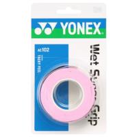 ヨネックス(YONEX) テニス バドミントン グリップテープ ウェットスーパーグリップ (3本入り) AC102 フレンチピンク | sisnext