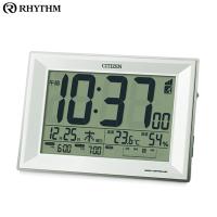 電波時計 シチズン リズム時計 温湿度計 注意報モニター付き Wアラーム機能 CITIZEN 目覚まし時計 送料無料- 60N◇ 時計8RZ151-003 | モアクリエイト