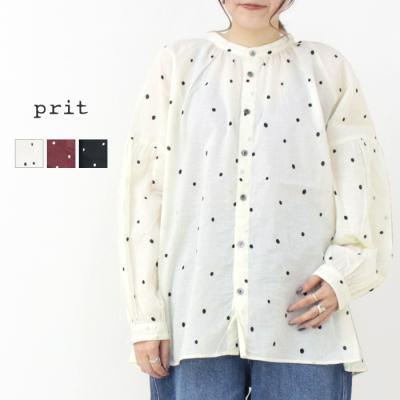 ノーカラー シャツ（prit／ファッション）（サイズ（S/M/L