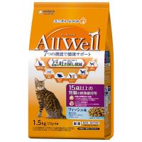 国産　Allwell　オールウェル　高齢猫用　フィッシュ味　15歳以上　1.5kg（375g×4袋）　15歳以上の腎臓の健康維持用　吐き戻し　キャットフード　ユニチャーム | MorePets