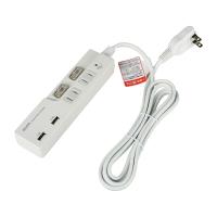 ELPA(エルパ) 耐雷サージ スイッチ付タップ USB2個口+コンセント2個口 2m WBS-LS22USB(W) | 森本商店