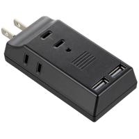 オーム電機(Ohm Electric) USB充電ポート2口・雷ガード付きタップ 3個口(ブラック) HS-TM3U2K3-K | 森本商店