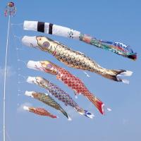 こいのぼり ワタナベ鯉のぼり 大型セット 羽衣錦鯉 6m8点セット 五色 ...