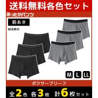 2色3枚ずつ 6枚セット あったかパンツ ボクサーブリーフ 前あき ボクサーパンツ グンゼ GUNZE HN8080-SET2 | モテ下着Yahoo!支店