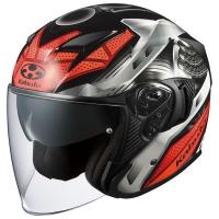 OGK オージーケー カブト オープンフェイス  ヘルメット EXCEED エクシード SPARK スパーク ブラックレッド L (59-60cm) | MOTO-OCC ヤフーショッピング店
