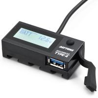 デイトナ DAYTONA バイク用 USB電源 &amp; 電圧計 USB QC3.0対応 18W iPhone/Android対応 イープラスチャージャー 16077 | moto-zoa ヤフーショッピング店