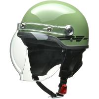 リード工業 (LEAD) バイク用 ハーフ ヘルメット CROSS バブルシールド付き CR-760 オーガニックグリーン フリーサイズ (57-60cm未満) | moto-zoa ヤフーショッピング店