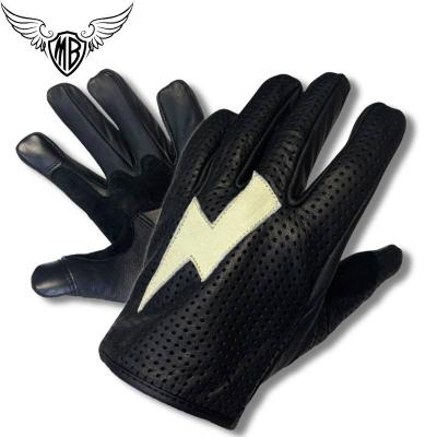 最終セール❣️ バイクグローブ 牛革 カウレザー レザーグローブ パンチング plotone_bikeglove003