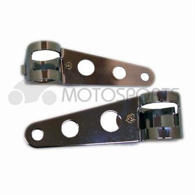 MOTOSPORTS ヘッドライトステー 30〜38mm クロームメッキ 2個セット