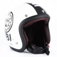 72JAM JET JJ-02 F.B.I.（ホワイト） パールゴールドホワイトベース グロス仕上げ スモールジェットヘルメット | 二輪用品店 MOTOSTYLE