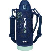 サーモス 水筒 真空断熱スポーツボトル 1L ネイビーミント 保冷専用 子供用 ポーチ付き 肩に優しいストラップ FJS-1000F NVMT | Mount Plus