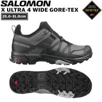 登山 トレッキング トレラン 24SS SALOMON サロモン X ULTRA 4 WIDE GTX エックスウルトラ4ワイドゴアテックス Magnet/Black/Monument | MOVE