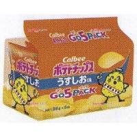 OExカルビー　１４０Ｇ ポテトチップスうすしお味ゴー５パック×16個【xw】【送料無料（沖縄は別途送料）】 | おかしのモリモリ森 ヤフー店