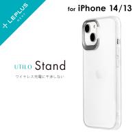 iPhone 14 iPhone 13 ケース カバー スタンド付き耐衝撃ハイブリッドケース UTILO Stand クリア | LEPLUS SELECT Yahoo!店