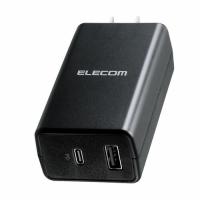 エレコム ELECOM ACアダプター スマホ充電器 タイプCポート×1 USB-Aポート×1 コンパクト ブラック ACDC-PD1757BK | むさしのマート