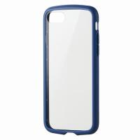 エレコム ELECOM iPhone SE 第3世代 第2世代/8/7 用 ケース カバー ハイブリッド 背面ガラス 耐衝撃 薄型 フレームカラー 背面クリア ネイビー PM-A22STSLFCGNV | むさしのマート