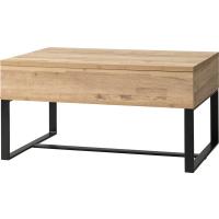 2WAY テーブル　SO-851NA　W90×D50/74.5×H46/61　組立式　センターテーブル 2WAY 収納 高さ調整 広々 ブラウン | MTM.furniture
