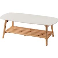 東谷 TAP-004WH W90×D45×H35 完成品 ローテーブル センターテーブル 幅90cm 折りたたみ式 収納 棚付き 木製 天然木 白 | MTM.furniture