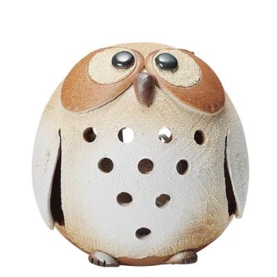 ふくろう 陶器ランプ 梟ランプシェード 陶器フクロウ 香炉 置物 - 逍山窯（しょうざん