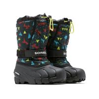 SOREL/ソレル ユース フルーリー プリント キッズ ウィンターブーツ 防水 ブラック 総柄 NY3504 011 | ムラサキスポーツ