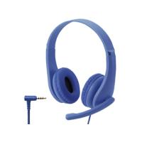 ELECOM エレコム  こども専用ヘッドセット 有線 4極ミニプラグ 両耳オーバーヘッドタイプ HS-KD01TDBU ブルー | NEXT!