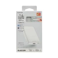 ELECOM エレコム 薄型コンパクトモバイルバッテリー(5000mAh/2.4A/Cx1＋Ax1) ホワイト DE-C37-5000WH | NEXT!