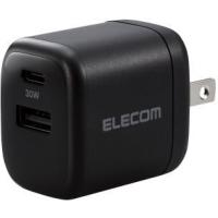 ELECOM エレコム AC充電器/USB充電器/USB PD準拠/30W/USB-C1ポート/USB-A1ポート/スイングプラグ/ブラック MPA-ACCP30BK | NEXT!
