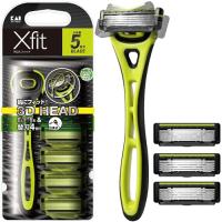 貝印 Xfit カミソリ 替刃 4個付 メンズ 剃刀 ひげそり T字 5枚刃 カイレザー kai razor | 睦Shopリユース店