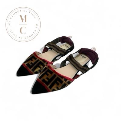 フェンディ　FENDI コリブリ　パンプス　ブラック　メッシュ　36 1/2 コリブリ レザー ブラック | Fendi