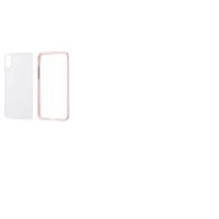 レイアウト iPhone X用アルミバンパー+背面パネル クリア  ピンク RT-P16AB/PM | キャラハン