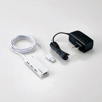 USB2.0ハブ　ACアダプタ付　ホワイト | マイオフィスバーゲン