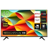 43A6G ハイセンス 43V型 4Kチューナー内蔵 液晶テレビのレビュー
