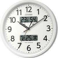 8FYA06-003 リズム 液晶表示付電波掛時計 白(白) カレンダー表示 温湿度表示 ユニバーサルデザインフォント | 日本橋CHACHA!ヤフー店