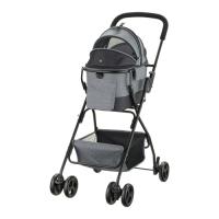 P-4945680560085 リッチェル ペットカート ミニモ グレー 小型犬・猫用 カート キャリーバッグ ドライブケージ 折りたたみ操作簡単 | 日本橋CHACHA!ヤフー店