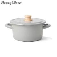 富士ホーロー Honey Ware Cotton キャセロール 18cm ライトグレー IH対応 ホーロー 両手鍋 IH対応 CTN-18W.LG ハニーウェア コットン | neut kitchen(ニュートキッチン)