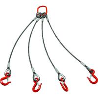ＴＲＵＳＣＯ ４本吊りアルミロックスリング フック付き ９ｍｍＸ１ｍ TWEL-4P-9S1  【160-6401】 | オレンジ便利