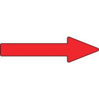 緑十字 配管方向表示ステッカー →赤矢印 貼矢４３ ３０×１００ｍｍ １０枚組 アルミ 193343  【815-1001】 | オレンジ便利