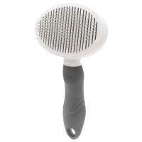 スリッカーブラシ 犬用 猫用 ソフトタイプ くの字 ペットブラシ 抜け毛