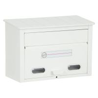 グリーンライフ ポスト 壁掛け 日本製  スチール製 A4サイズ対応 南京錠取付可 ホワイト FH-30W | NEXT-SHOP