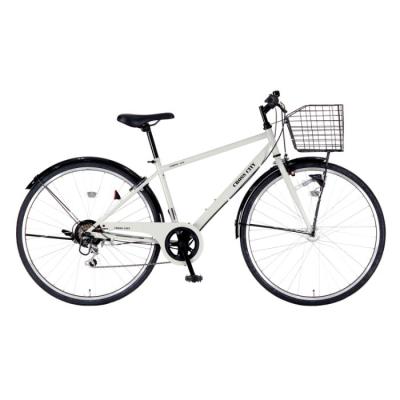 シティサイクル ホワイト 前面バスケット付き シティサイクル ホワイト 前バスケット付き ブラウンサドル 24