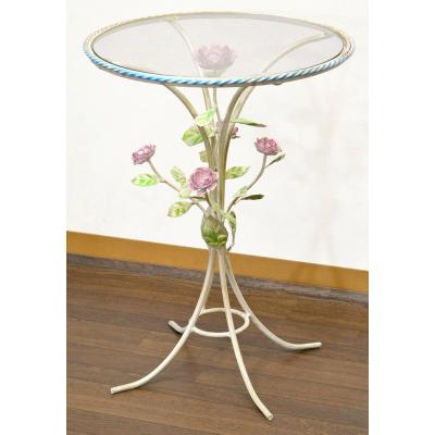 薔薇のガラステーブル（サイドテーブル）｜テーブル | 家具