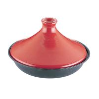 鍋類 業務用 ブローディア　ＩＨタジン鍋（ガラス蓋付） １９cm　赤　３０７５ | ナガヨ プロショップ