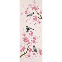 手ぬぐい 桜と文鳥 日本製 綿100％ そそぎ染め てぬぐい 和柄 和風 おしゃれ | エクリュ Yahoo!店