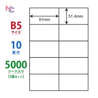 C10B5M(VP5) ラベルシール 5ケースセット 5000シート B5 10面 51.4×91mm マルチタイプラベル 東洋印刷 ナナラベル ナナコピー nana C10B5M | ナナクリエイト ヤフーShop