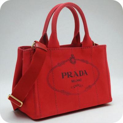 o99【美品】プラダ　カナパ　Lサイズ　三角ロゴ　赤　A4可　ハンドバッグ o99【美品】プラダ カナパ Lサイズ 三角ロゴ 赤 A4可