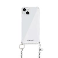 ＰＨＯＮＥＣＫＬＡＣＥ チェーンショルダーストラップ付きクリアケース for iPhone 14 シルバー 目安在庫=△ | ナノズ ヤフー店