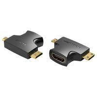 　 2 in 1 Mini HDMI and Micro HDMI Male to HDMI Female アダプター 取り寄せ商品 | ナノズ ヤフー店