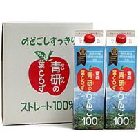 青森の味！りんごジュース 100％ 葉とらずりんご100（1000ｍｌ×１２本 目安在庫=△ | ナノズ ヤフー店