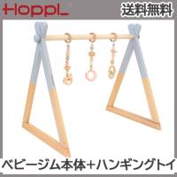 HOPPL ホップル ベビージムセット グレー + ハンギングトイ ピンク | ナチュラルベビー Natural Baby