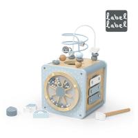 エデュテ レーベルレーベル アクティビティキューブ ブルー 木のおもちゃ お誕生日祝い 知育玩具 | ナチュラルベビー Natural Baby